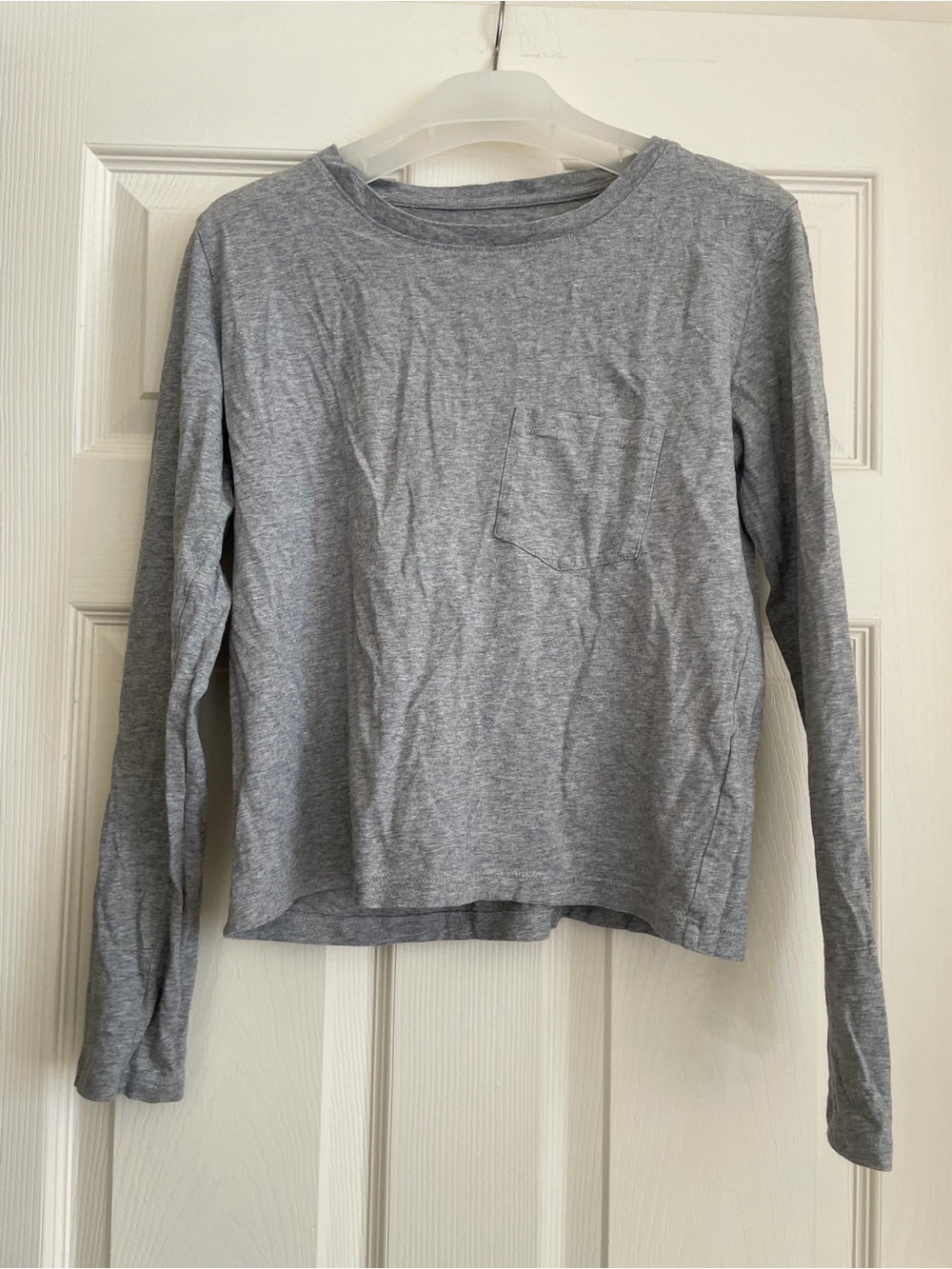 Everlane Light Gray Long-Sleeve Pocket Tee